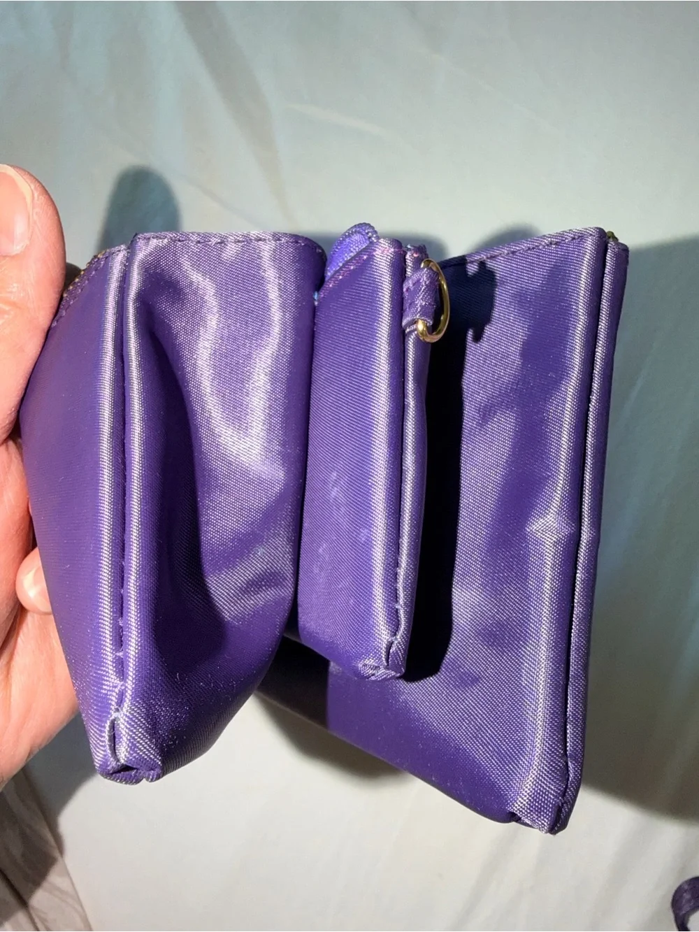 Tory Burch Purple Nylon Wristlet BROKEN SNAP RELEASE For strap